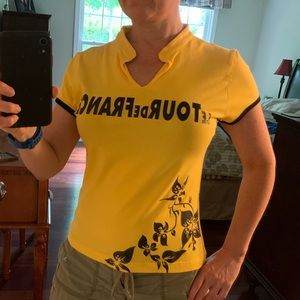 Tour de France shirt. Official gear! Yellow with black accents, size small.
